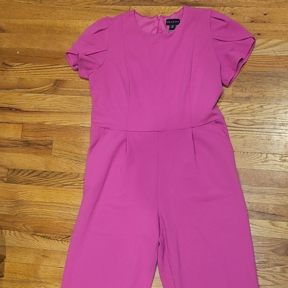 stella and julie Pants - Halston Heritage Vibrant Pink Jumpsuit